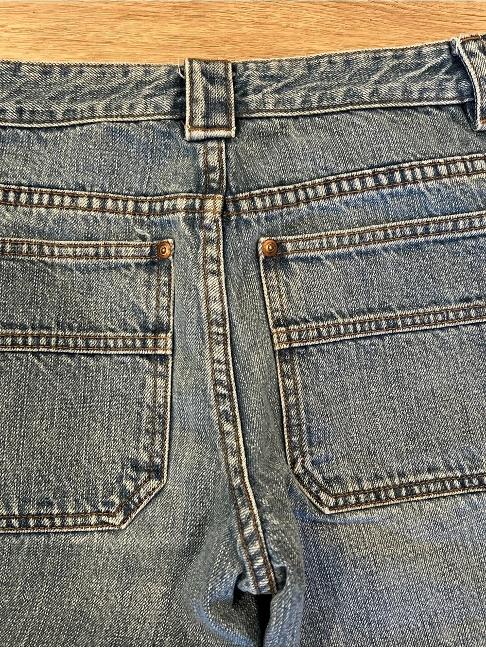 Vintage Old Navy Relaxed Denim Jeans with Knee Patches carpenter straight leg